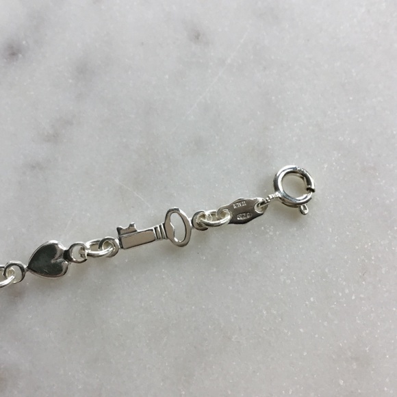Sterling Silver Key & Heart Bracelet - Picture 9 of 12